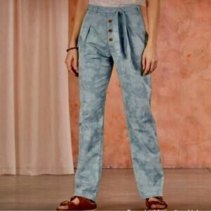 Sundance Bestille exposed button fly causal floral Patterned High-Waisted Pants